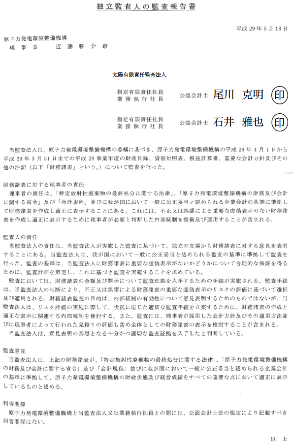 監査報告書