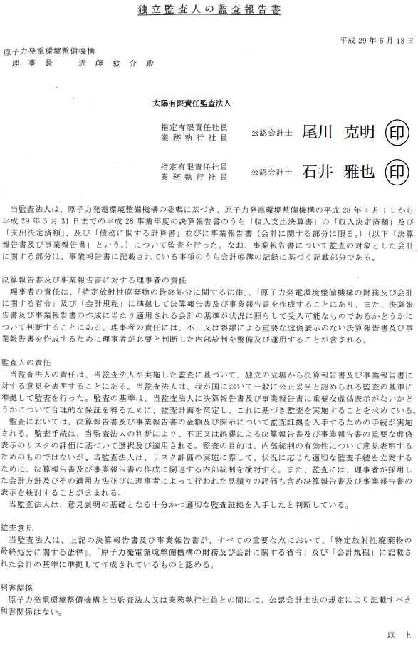 監査報告書