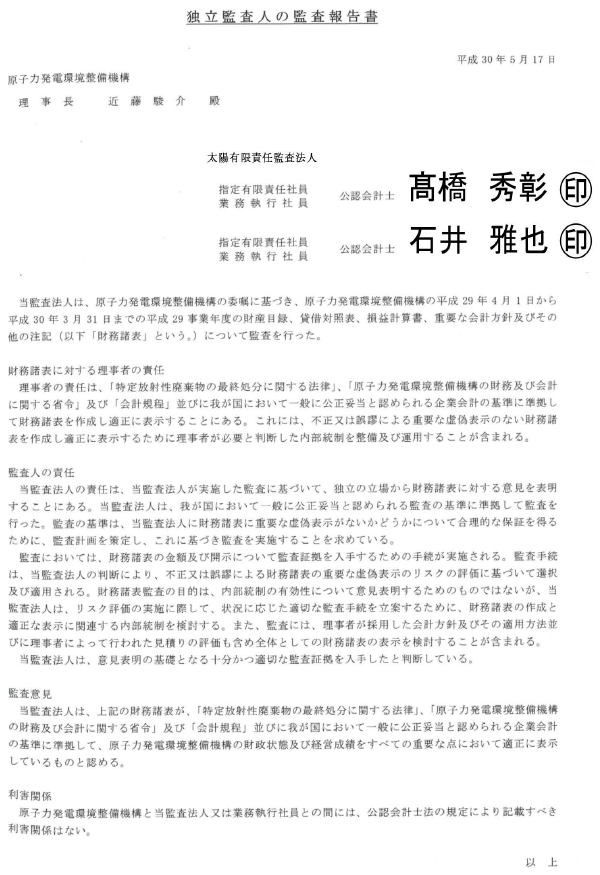 監査報告書