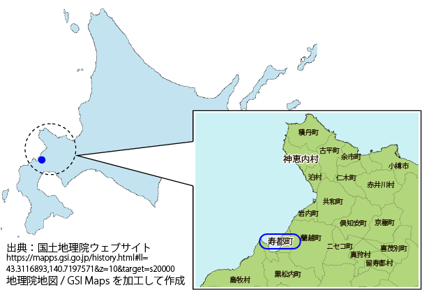 北海道寿都町の位置